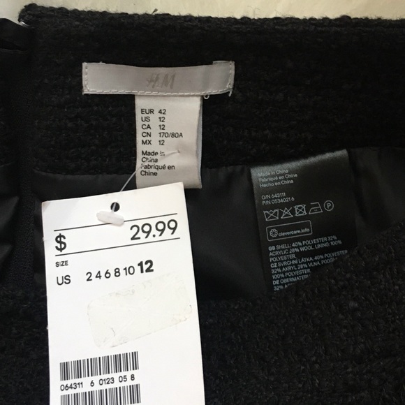 H&M Textured-Weave Skirt 12 NWT - Picture 7 of 7